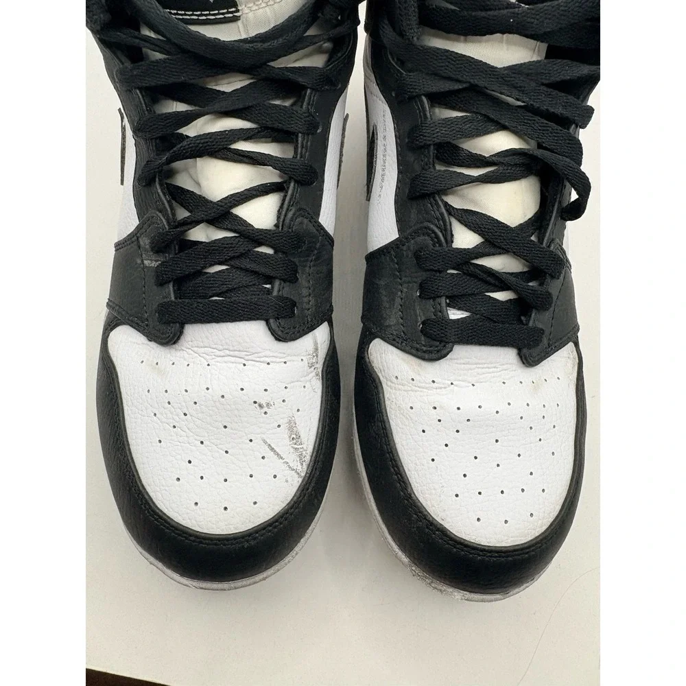Jordan 1 Alpha Menace Mid Football Cleats Mens White Black Panda FJ6805-100 READ